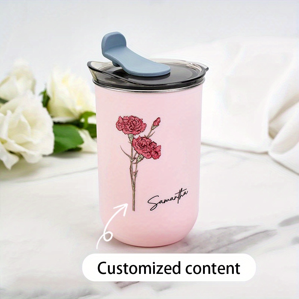 Coffee Equipment With Name - Tumbler Kopi Bunga Kelahiran yang Dipersonalisasi,