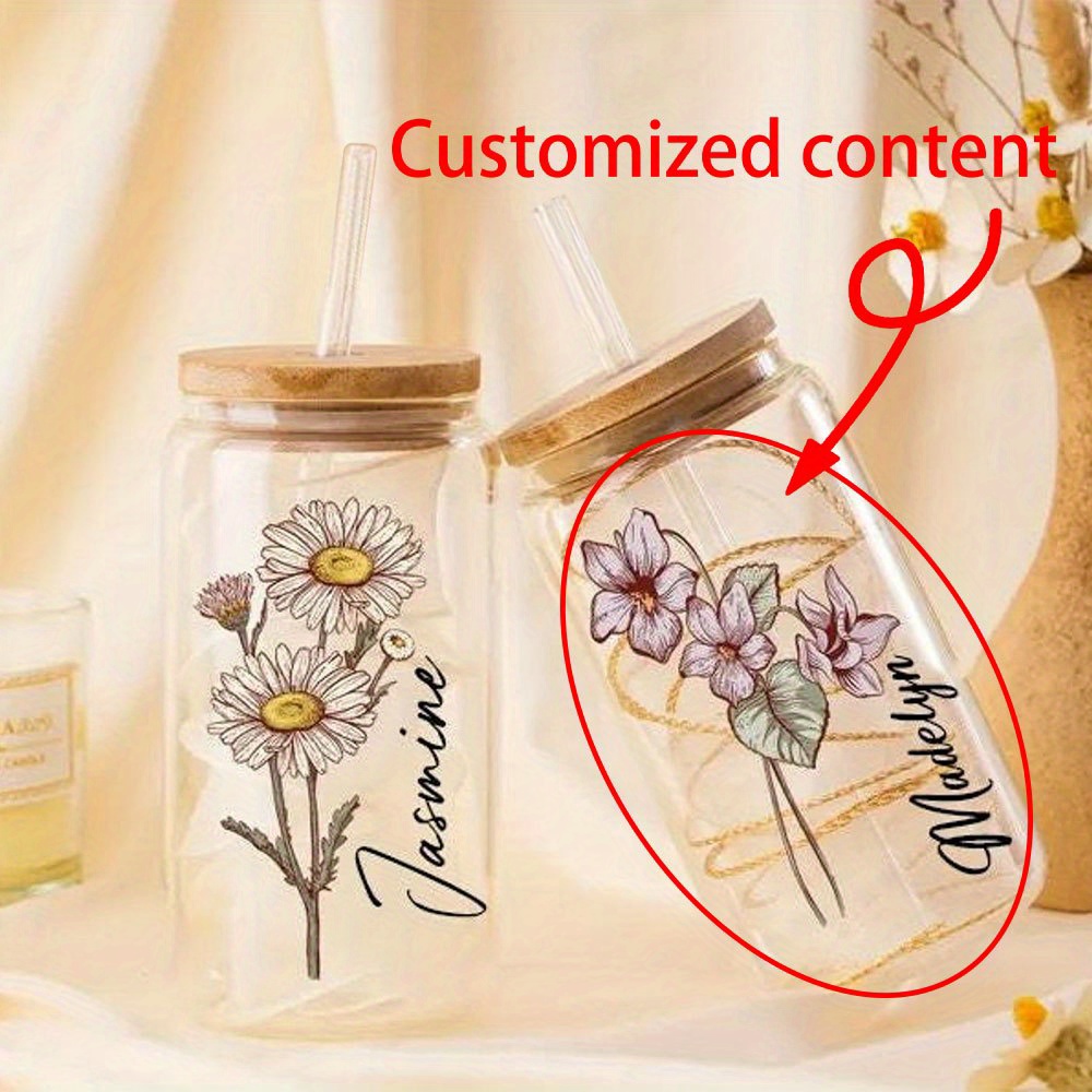 Coffee Equipment With Name - Gelas Tumbler Bunga Daisy yang Dipersonalisasi,