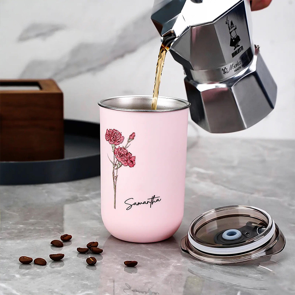 Tumbler Kopi Bunga Kelahiran y - Coffee Equipment With Name ulasan dan harga