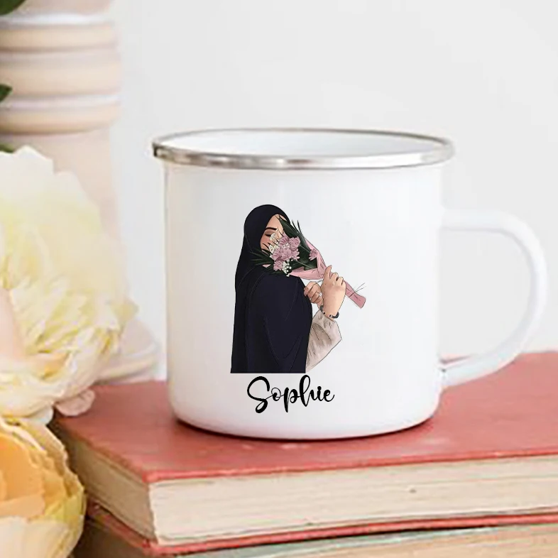 Dipersonalisasi Hijabi gadis d - Coffee Equipment With Name ulasan dan harga